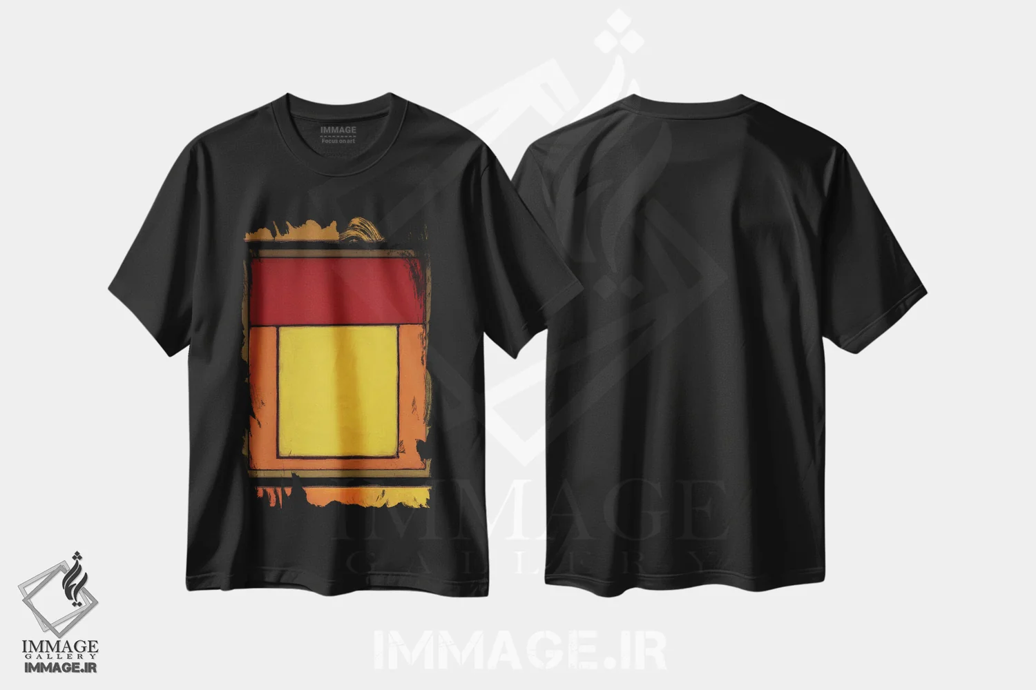 تیشرت مشکی طرح دار مزارع رنگ VI، آبستره اثر هایک شالانتس | immage.ir