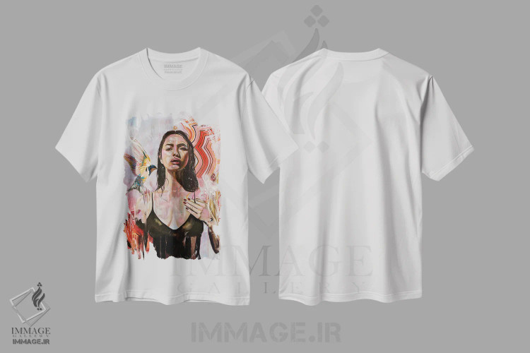 تیشرت سفید طرح دار متانویا، هنر فاخر معاصر اثر هیلی موریس | immage.ir
