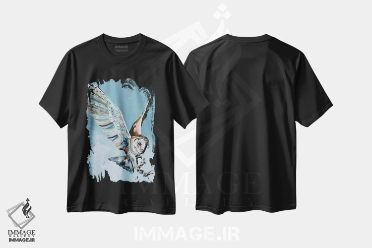 تیشرت مشکی طرح دار سرانجام، هنر فاخر معاصر اثر هیلی موریس | immage.ir