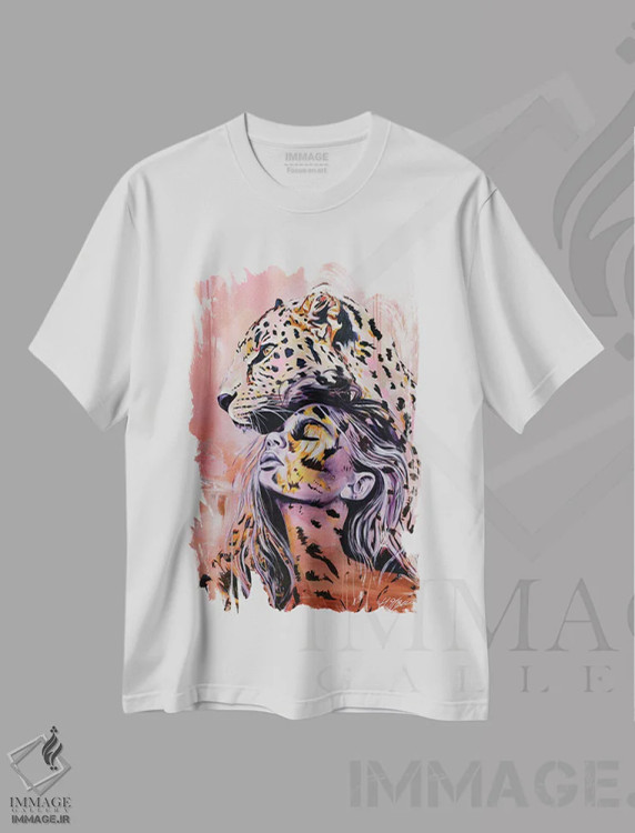 تیشرت سفید طرح دار صلح خود را حفظ کن، هنر فاخر معاصر اثر هیلی موریس | immage.ir