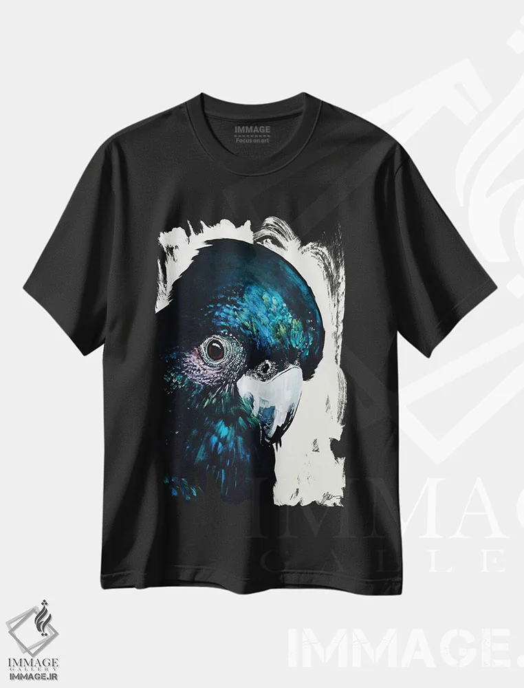 تیشرت مشکی طرح دار فردی، هنر فاخر معاصر اثر هیلی موریس | immage.ir