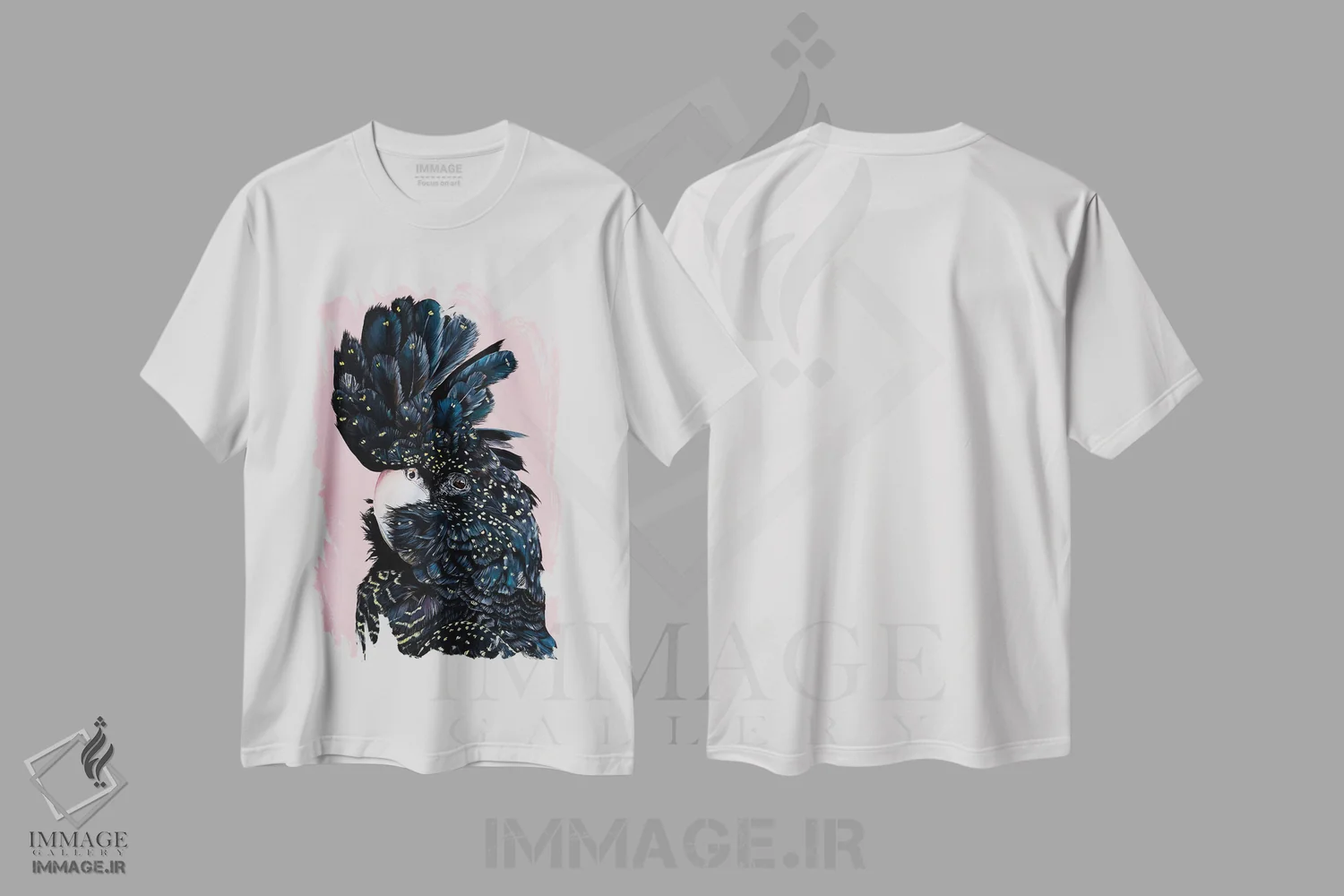 تیشرت سفید طرح دار روزی، هنر فاخر معاصر اثر هیلی موریس | immage.ir