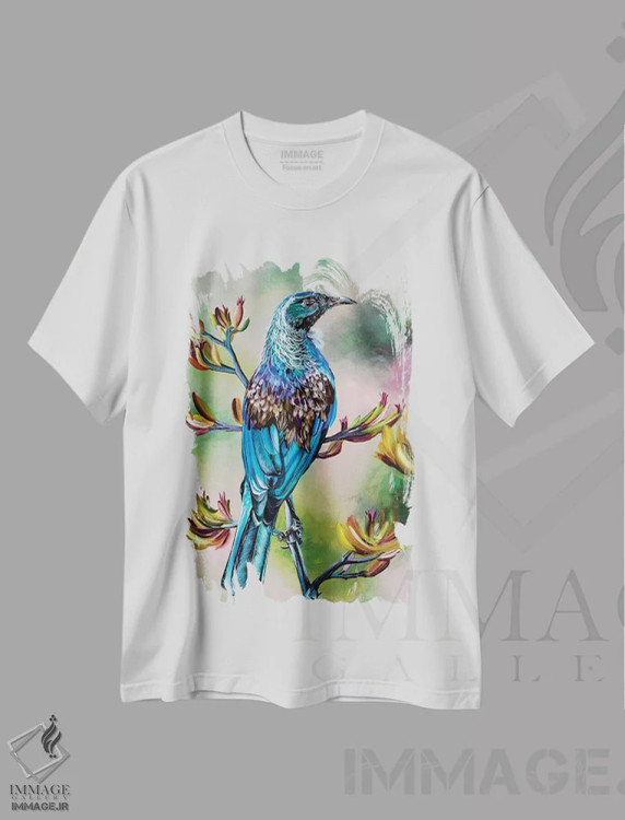 تیشرت سفید طرح دار تویی، هنر فاخر معاصر اثر هیلی موریس | فروشگاه ایماژ