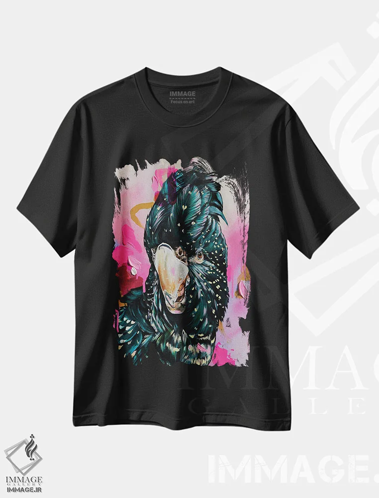 تیشرت مشکی طرح دار عشق جاودان، هنر فاخر معاصر اثر هیلی موریس | immage.ir
