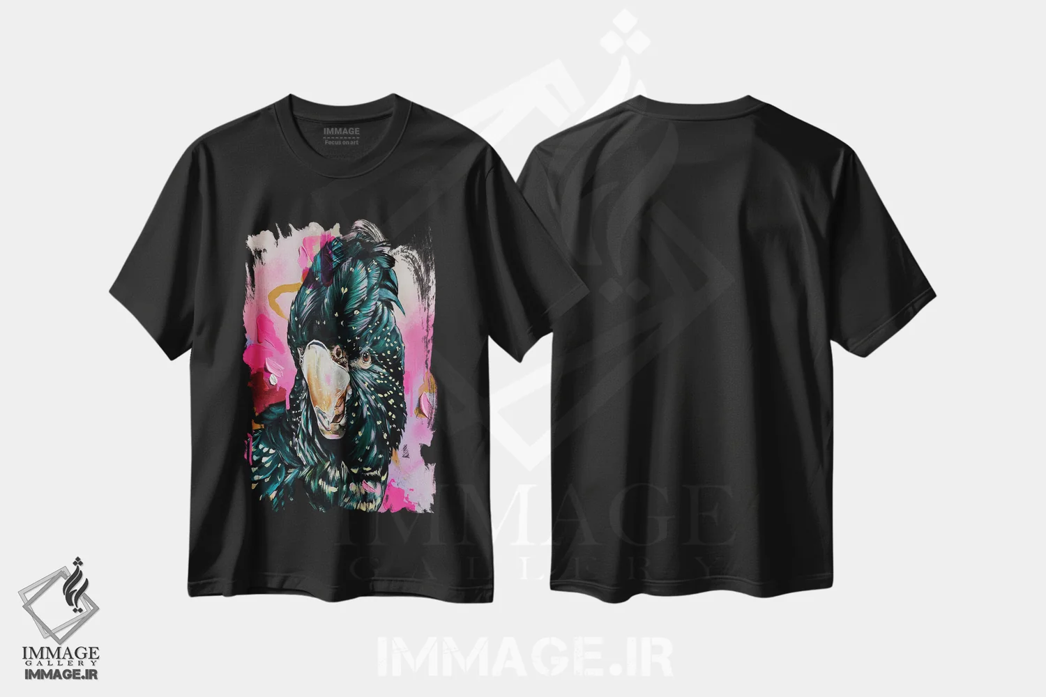 تیشرت مشکی طرح دار عشق جاودان، هنر فاخر معاصر اثر هیلی موریس | immage.ir