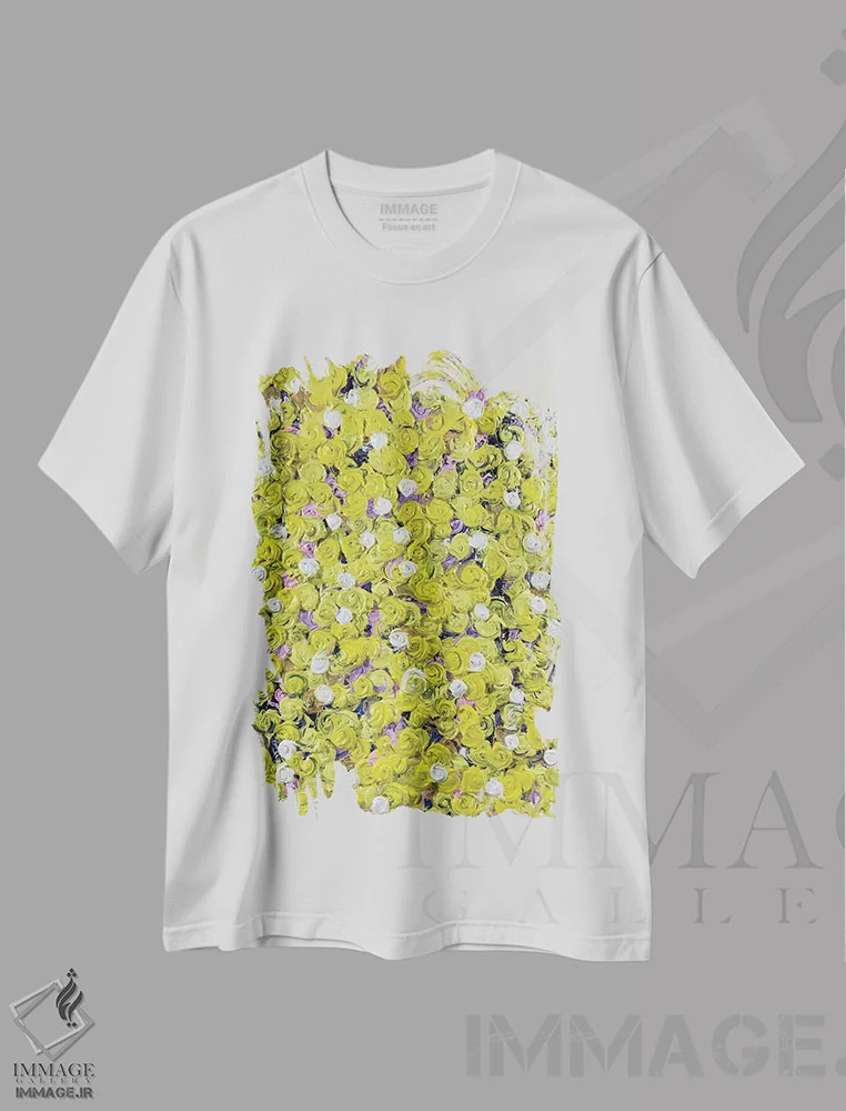 تیشرت سفید طرح دار سری رز ۲-۰۰۶، آبستره اثر جونگ-هیون پارک | immage.ir