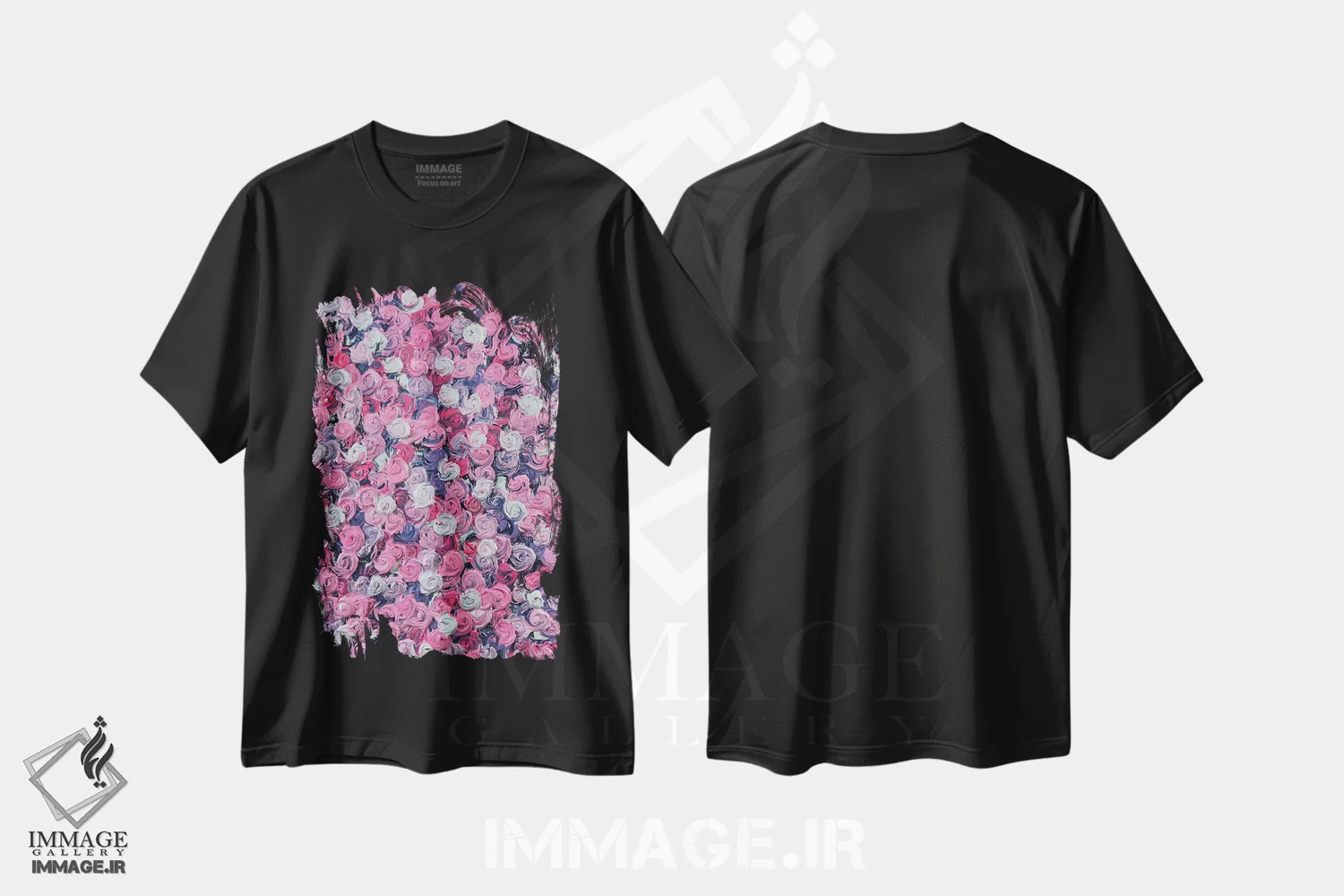 تیشرت مشکی طرح دار سری رز ۲-۰۰۸، آبستره اثر جونگ-هیون پارک | immage.ir