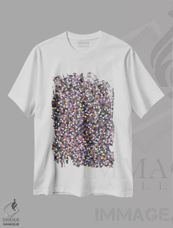 تیشرت سفید طرح دار سری رز ۲-۰۲۷، آبستره اثر جونگ-هیون پارک | immage.ir
