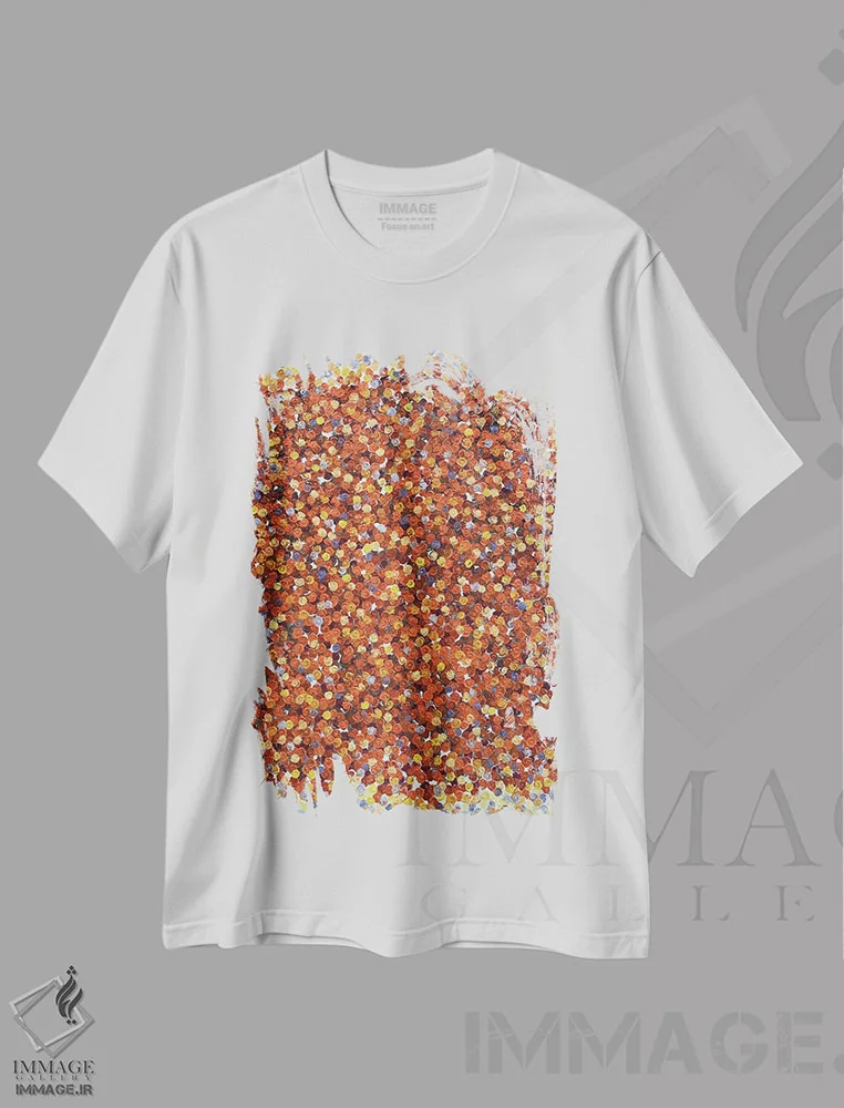 تیشرت سفید طرح دار سری رز ۲-۰۲۸، آبستره اثر جونگ-هیون پارک | فروشگاه ایماژ