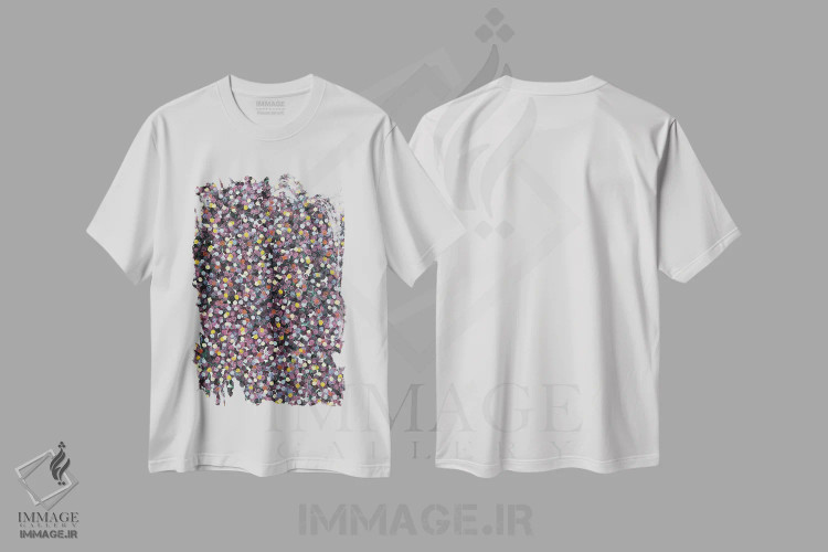 تیشرت سفید طرح دار سری رز ۲-۰۲۷، آبستره اثر جونگ-هیون پارک | immage.ir