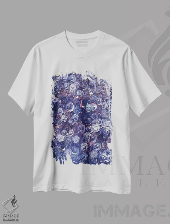 تیشرت سفید طرح دار سری رز ۲-۰۳۵، آبستره اثر جونگ-هیون پارک | immage.ir