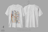 تیشرت سفید طرح دار سری رز ۴ - باد، آوریل، آبستره اثر جونگ-هیون پارک | فروشگاه ایماژ