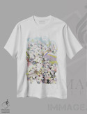 تیشرت سفید طرح دار سری رز ۴ - باد، مه۳، آبستره اثر جونگ-هیون پارک | immage.ir