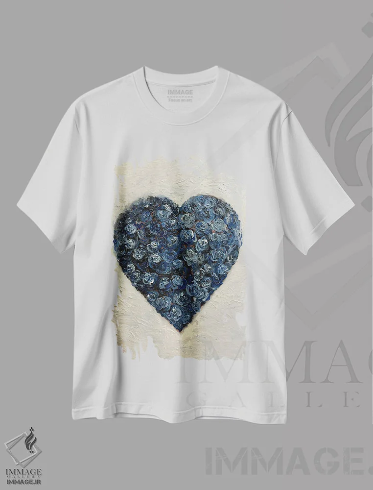 تیشرت سفید طرح دار گل در عشق، دکور معاصر اثر جونگ-هیون پارک | فروشگاه ایماژ