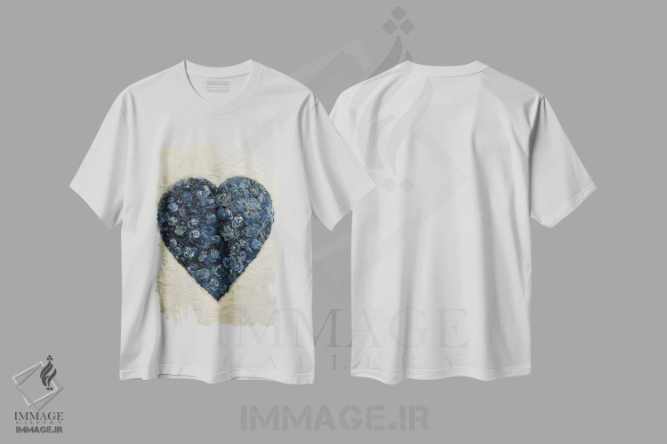 تیشرت سفید طرح دار گل در عشق، دکور معاصر اثر جونگ-هیون پارک | فروشگاه ایماژ