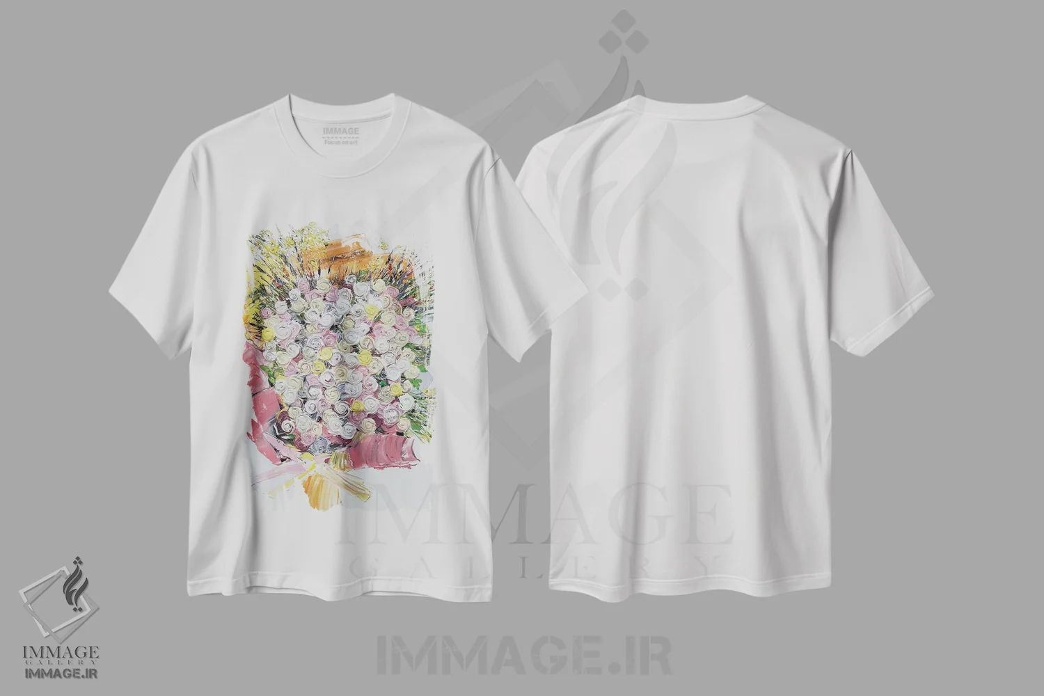 تیشرت سفید طرح دار سری رز ۳-۰۳۵، دکور معاصر اثر جونگ-هیون پارک | immage.ir