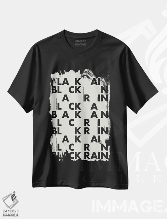 تیشرت مشکی طرح دار باران سیاه، تزئینی اثر هری ریچاردز | immage.ir