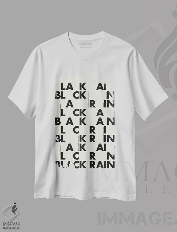 تیشرت سفید طرح دار باران سیاه، تزئینی اثر هری ریچاردز | فروشگاه ایماژ