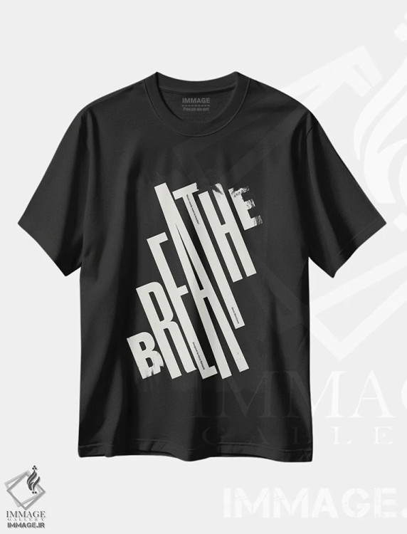 تیشرت مشکی طرح دار نفس بکش، تزئینی اثر هری ریچاردز | immage.ir
