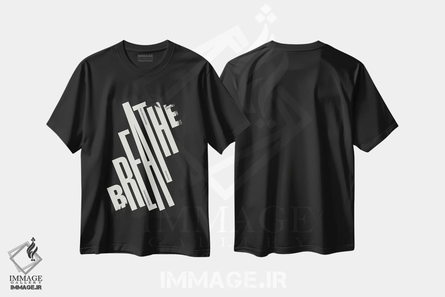 تیشرت مشکی طرح دار نفس بکش، تزئینی اثر هری ریچاردز | immage.ir
