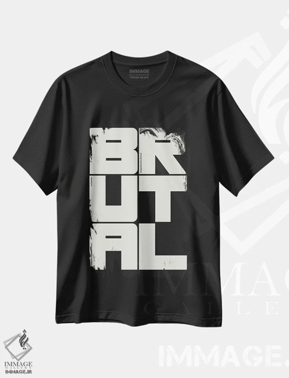 تیشرت مشکی طرح دار بی رحم، تزئینی اثر هری ریچاردز | فروشگاه ایماژ
