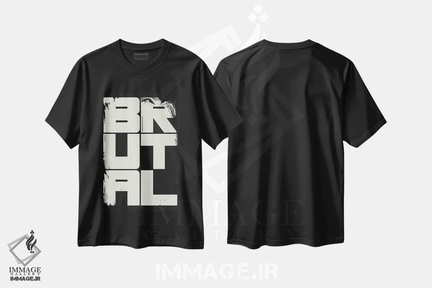 تیشرت مشکی طرح دار بی رحم، تزئینی اثر هری ریچاردز | فروشگاه ایماژ