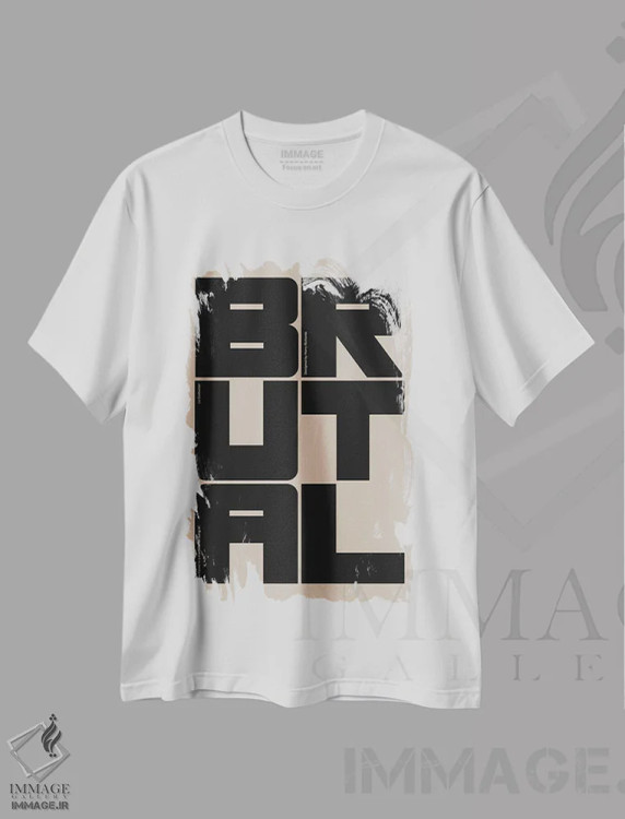 تیشرت سفید طرح دار بی رحم، تزئینی اثر هری ریچاردز | فروشگاه ایماژ