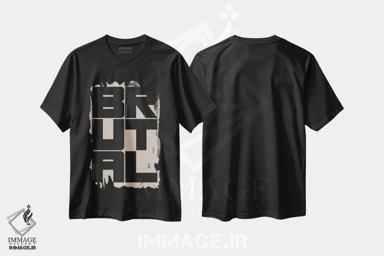 تیشرت مشکی طرح دار بی رحم، تزئینی اثر هری ریچاردز | immage.ir