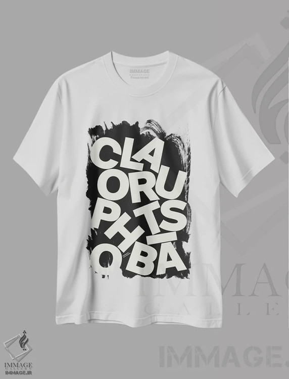 تیشرت سفید طرح دار تنگناهراسی، تزئینی اثر هری ریچاردز | فروشگاه ایماژ