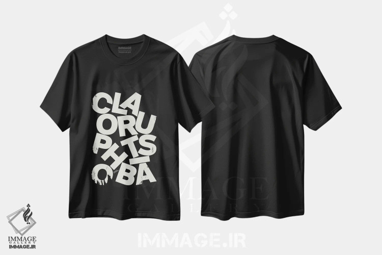 تیشرت مشکی طرح دار تنگناهراسی، تزئینی اثر هری ریچاردز | immage.ir