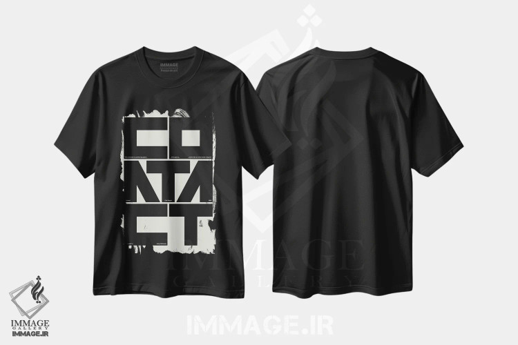 تیشرت مشکی طرح دار تماس، تزئینی اثر هری ریچاردز | فروشگاه ایماژ