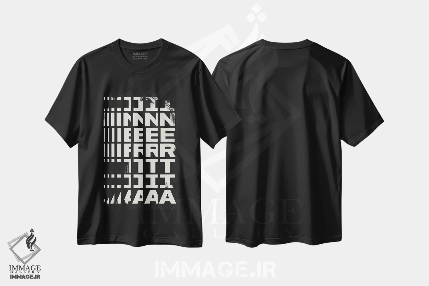 تیشرت مشکی طرح دار اینرسی، تزئینی اثر هری ریچاردز | فروشگاه ایماژ