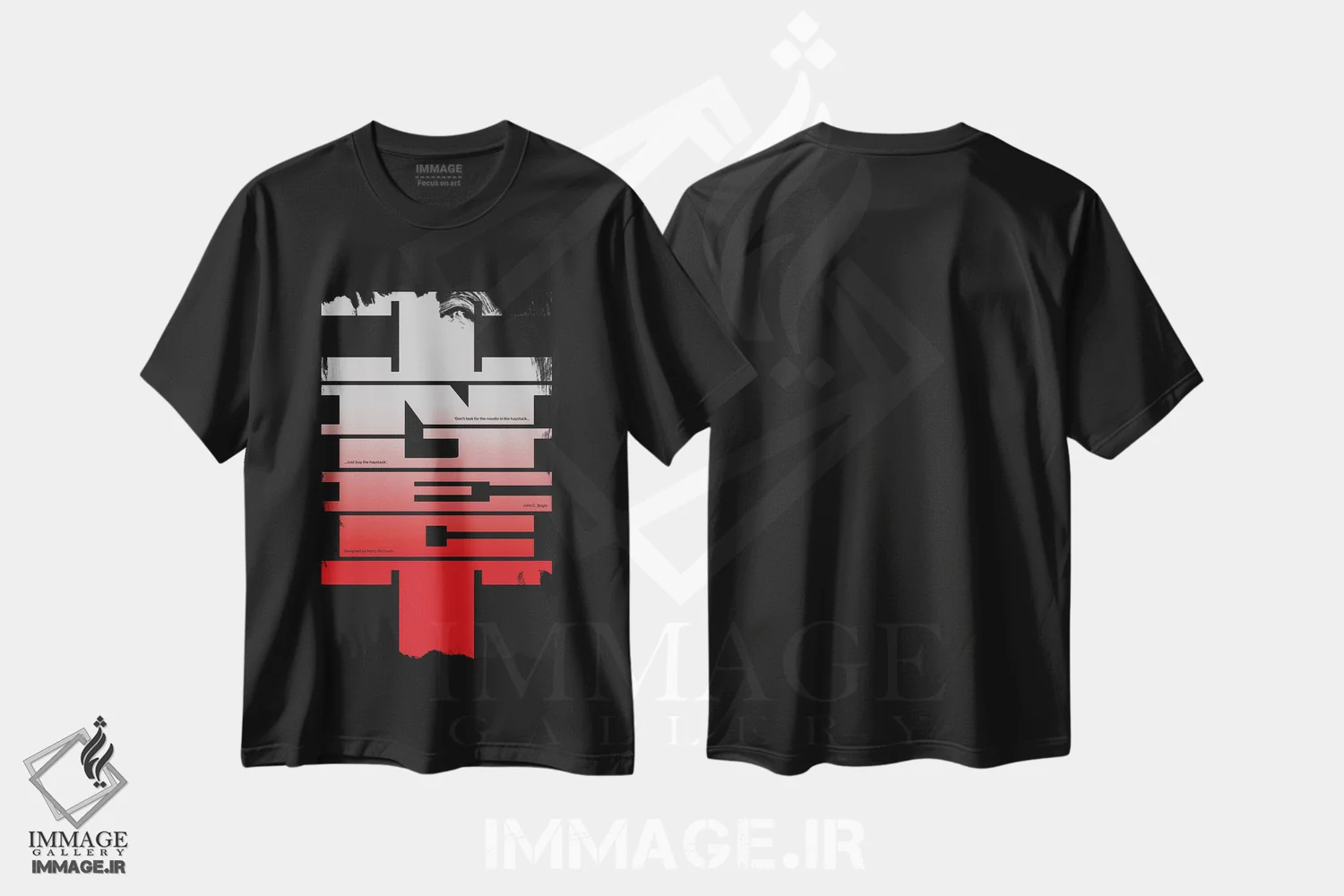 تیشرت مشکی طرح دار تزریق، تزئینی اثر هری ریچاردز | فروشگاه ایماژ