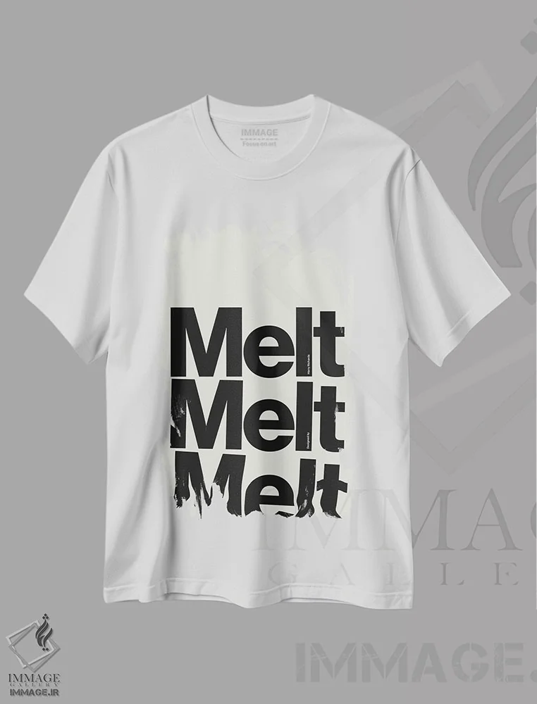 تیشرت سفید طرح دار ذوب شدن، تزئینی اثر هری ریچاردز | فروشگاه ایماژ
