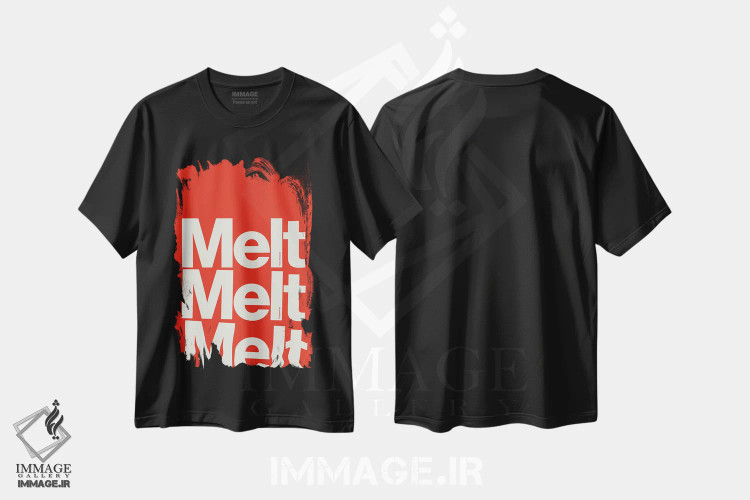 تیشرت مشکی طرح دار ذوب شدن، تزئینی اثر هری ریچاردز | فروشگاه ایماژ