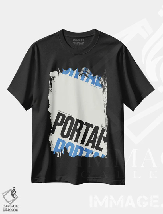 تیشرت مشکی طرح دار دروازه، تزئینی اثر هری ریچاردز | immage.ir