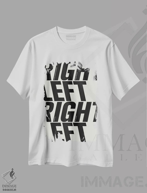 تیشرت سفید طرح دار راست-چپ، تزئینی اثر هری ریچاردز | immage.ir