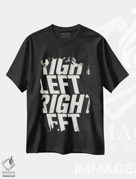تیشرت مشکی طرح دار راست-چپ، تزئینی اثر هری ریچاردز | immage.ir