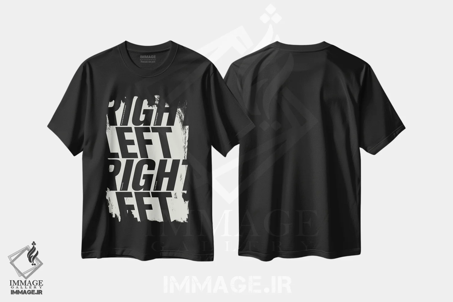 تیشرت مشکی طرح دار راست-چپ، تزئینی اثر هری ریچاردز | فروشگاه ایماژ