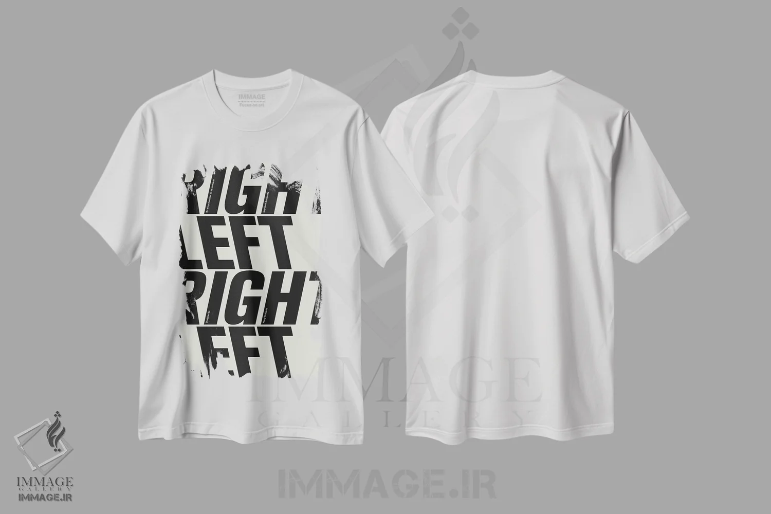تیشرت سفید طرح دار راست-چپ، تزئینی اثر هری ریچاردز | immage.ir