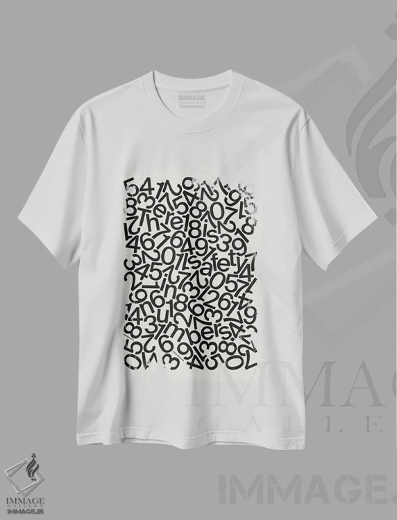تیشرت سفید طرح دار امنیت در تعداد، تزئینی اثر هری ریچاردز | immage.ir