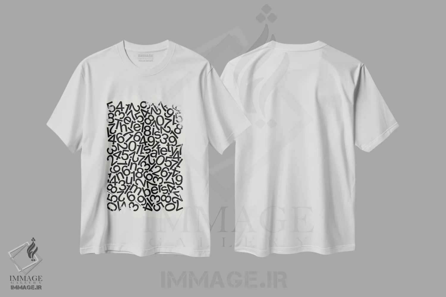 تیشرت سفید طرح دار امنیت در تعداد، تزئینی اثر هری ریچاردز | immage.ir
