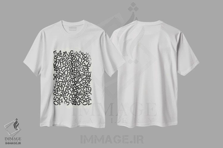 تیشرت سفید طرح دار امنیت در تعداد، تزئینی اثر هری ریچاردز | immage.ir