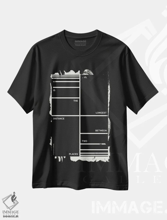 تیشرت مشکی طرح دار بیشترین فاصله، تزئینی اثر هری ریچاردز | فروشگاه ایماژ