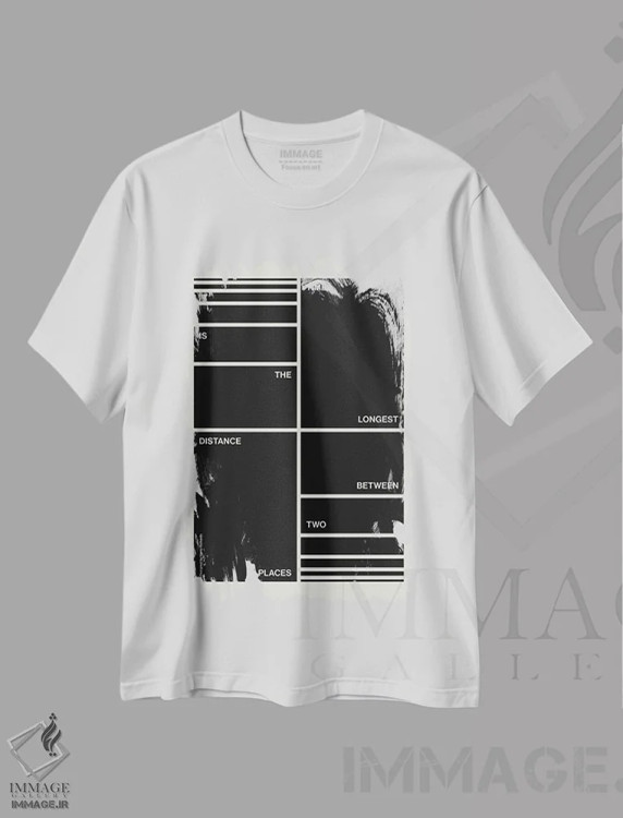 تیشرت سفید طرح دار بیشترین فاصله، تزئینی اثر هری ریچاردز | immage.ir