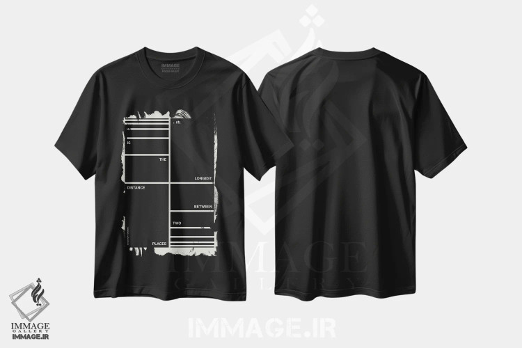 تیشرت مشکی طرح دار بیشترین فاصله، تزئینی اثر هری ریچاردز | فروشگاه ایماژ