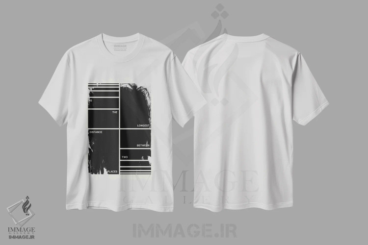 تیشرت سفید طرح دار بیشترین فاصله، تزئینی اثر هری ریچاردز | immage.ir