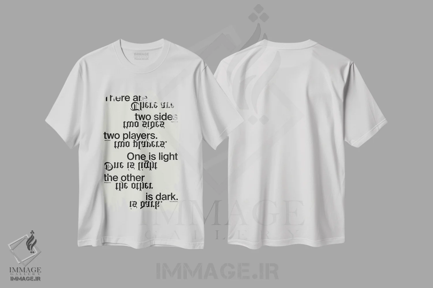 تیشرت سفید طرح دار دو سو دارد، تزئینی اثر هری ریچاردز | فروشگاه ایماژ