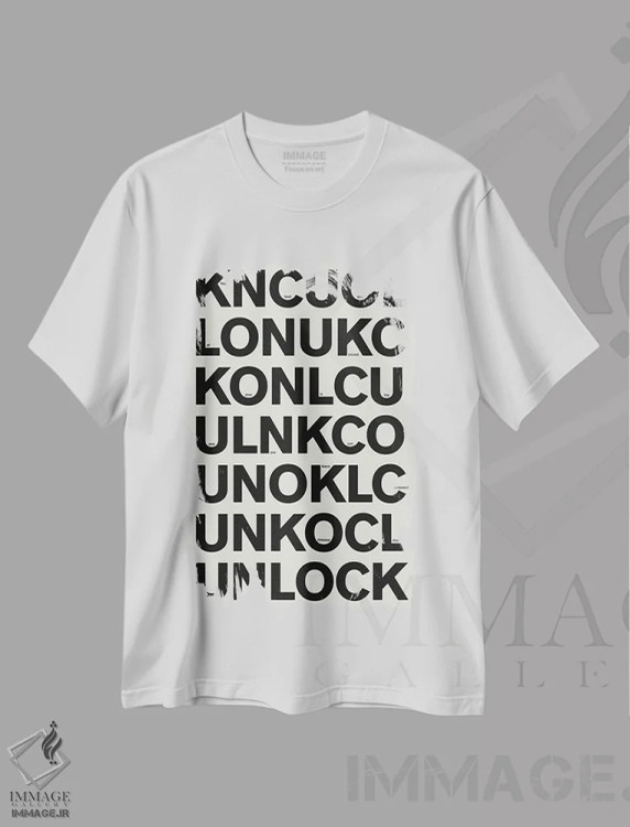 تیشرت سفید طرح دار باز کردن قفل، تزئینی اثر هری ریچاردز | immage.ir