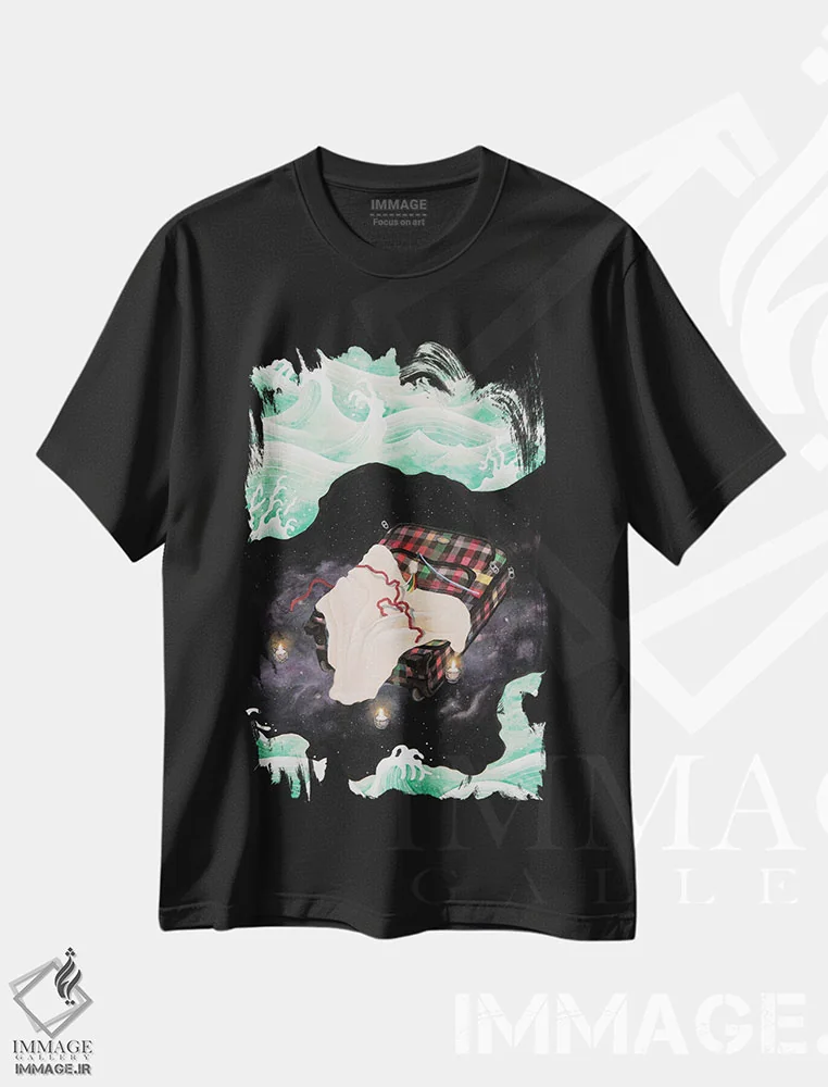 تیشرت مشکی طرح دار برای همیشه، دکور آسیایی اثر هایسو هان | فروشگاه ایماژ